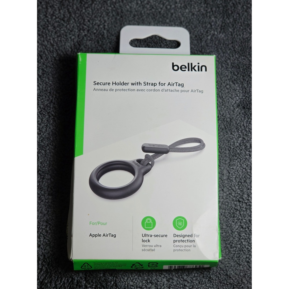 Belkin Secure Holder with Strap for Apple AirTag Black BLK Accessory